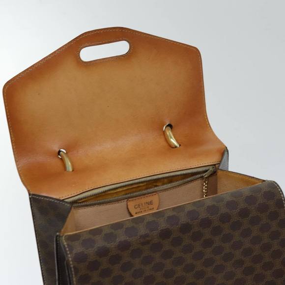 CELINE Macadam Canvas Hand Bag PVC Brown Auth 76087 - Picture 10 of 16